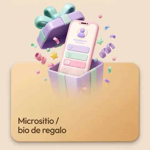 Ícono de micrositio para la bio de Instagram — página web con micrositio de regalo