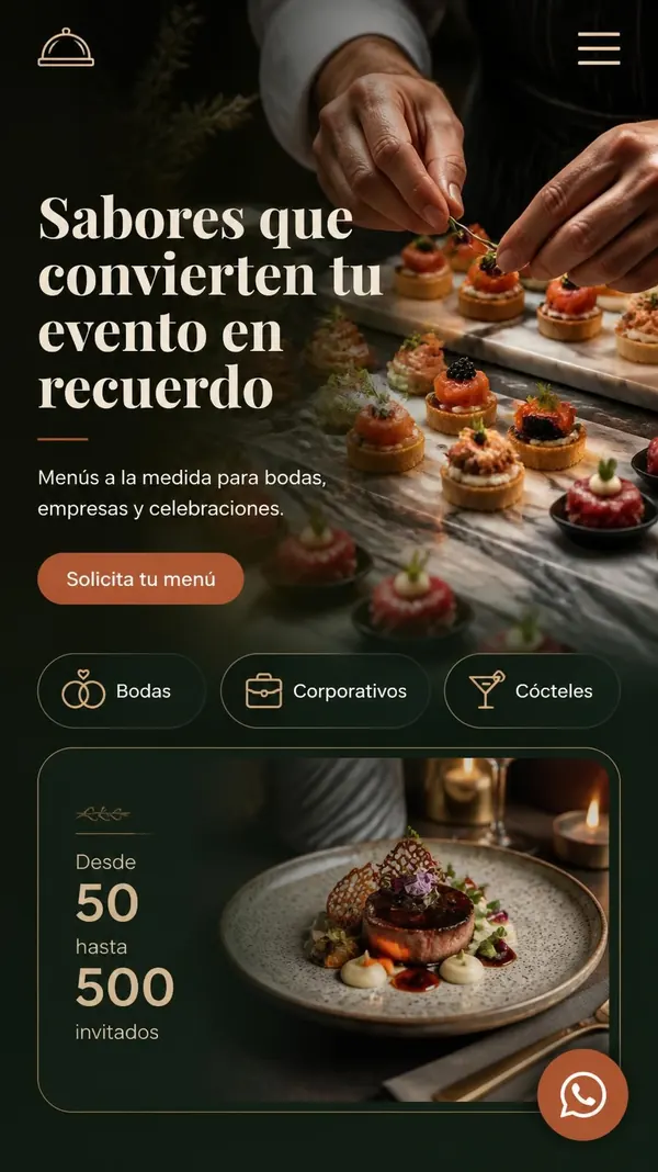 Ejemplo de landing para catering